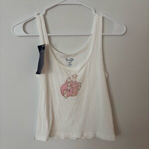 brand new! brandy melville john galt kewpie doll donut white pink crop tank top